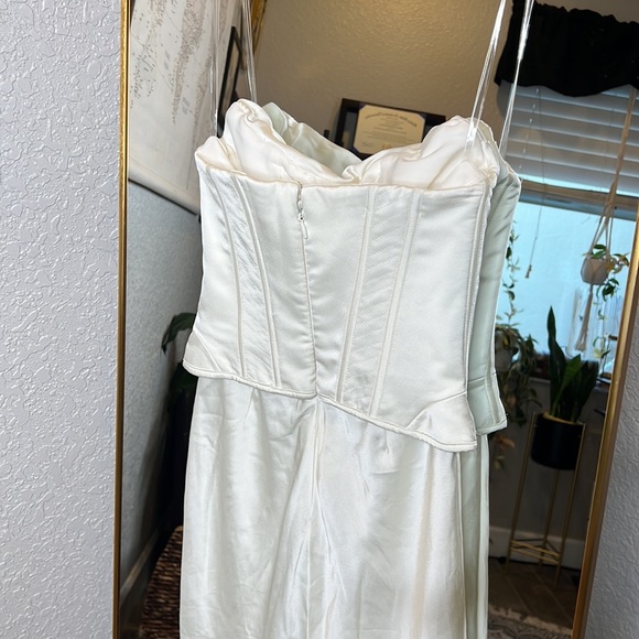 House of CB 'Sienna' Ivory Satin Strapless Corset Midi Dress NWOT - Picture 15 of 15